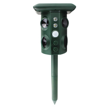 Aparat Solar LED cu Ultrasunete și Senzor PIR - Repelent pentru Animale și Insecte, Anti-Rozătoare, Frecvență 13.5kHz - 45.5kHz, Verde
