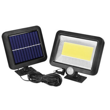 Lumină cu Încărcare Solară, 100 LED-uri, Senzor de Mișcare prin Inducție, Montaj pe Perete