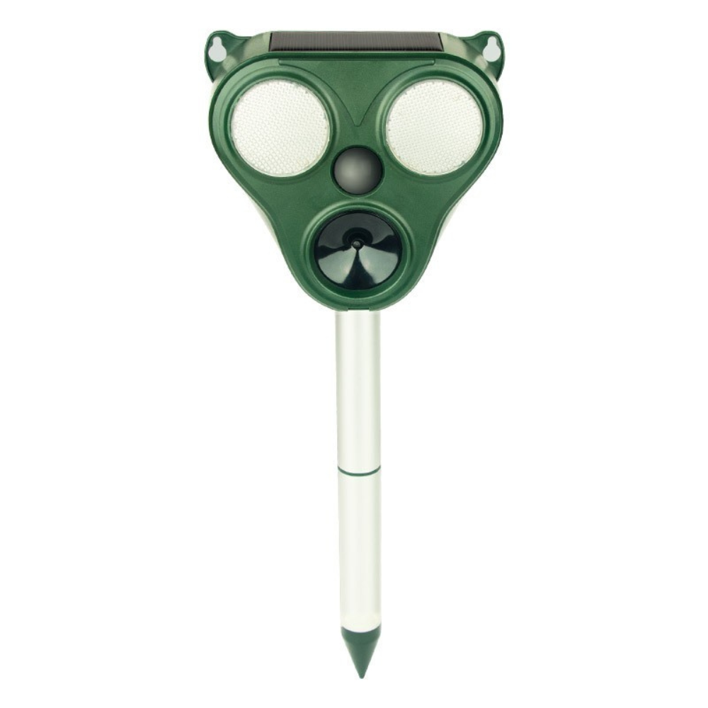 Aparat Solar LED cu Ultrasunete și Senzor PIR - Repelent pentru Animale și Insecte, Anti-Rozătoare, Frecvență 13.5kHz - 65kHz, Verde