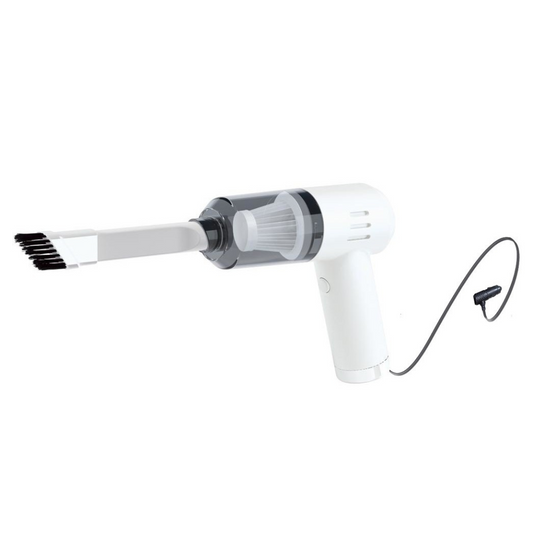 Aspirator Portabil Auto, Tip Pistol K7A Pentru casă și mașină, cu cablu auto. Dimensiuni: 36 x 17 cm. Culoare: alb.