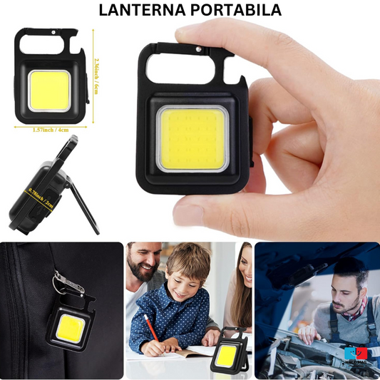 LANTERNĂ DE BUZUNAR CU BRELOC, 30 LED-URI, ÎNCĂRCARE PRIN USB TYPE C, PENTRU ACTIVITĂȚI EXTERIOARE: CAMPING, ALPINISM, CICLISM