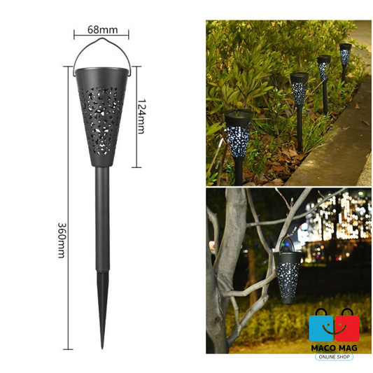 DECORAȚIUNE SOLARĂ PENTRU GRĂDINĂ, TIP TORȚĂ, ALB RECE, PACHET DE 4 BUCATI