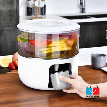 DOZATOR DE APĂ, 3 COMPARTIMENTE ROTATIVE, CAPACITATE MARE DE 3L, ALB