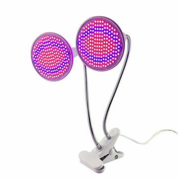 Lampă pentru Creșterea Plantelor de Interior cu Cap Dublu - 290 LED-uri, 2 Culori, Prindere cu Clips, 46 x 11.5 x 9.2 cm