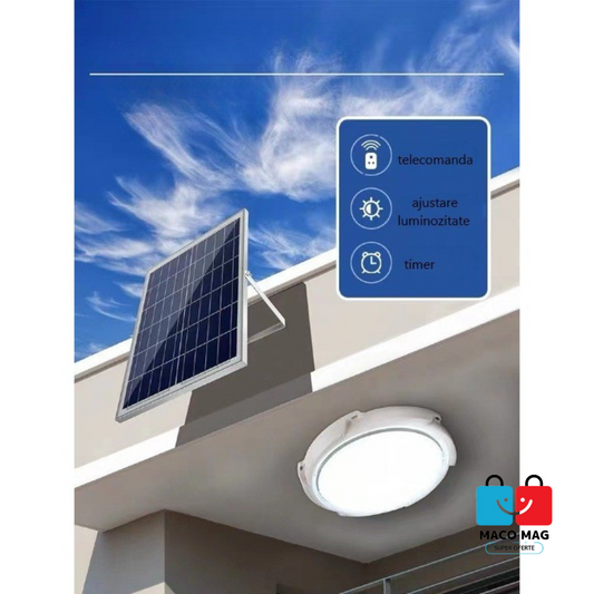 PLAFONIERA SOLARA, 50 W, DIAMETRU 200 MM, CU TELECOMANDA, ALB RECE
