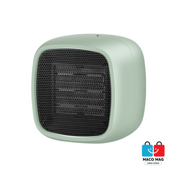 MINI RADIATOR ELECTRIC portabil, cu putere de 800W și două trepte de funcționare, având dimensiunile 150x120x175 mm, în culoare verde